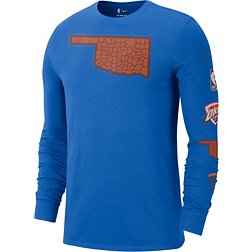 Nike Men's 2022-23 City Edition Oklahoma City Thunder Blue Essential Long Sleeve Shirt