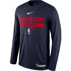 Nike Men's Washington Wizards Navy Dri-Fit Practice Long Sleeve T-Shirt