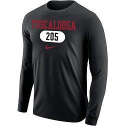 Nike Men's Alabama Crimson Tide Black Tuscaloosa 205 Area Code Long Sleeve T-Shirt