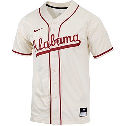 Nike Men's Alabama Crimson Tide Cream Full Button Replica Baseball Jersey