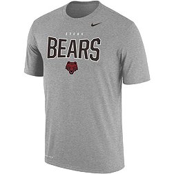 Nike Men's Brown University Bears Grey Dri-FIT Cotton T-Shirt