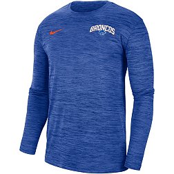 Nike Men's Boise State Broncos Blue Dri-FIT Velocity Football Sideline Long Sleeve T-Shirt