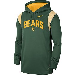 Nike Men's Baylor Bears Green Therma-FIT Football Sideline Performance Pullover Hoodie