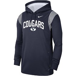 Nike Men's BYU Cougars Blue Therma-FIT Football Sideline Performance Pullover Hoodie