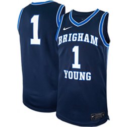 Nike Men's BYU Cougars #1 Blue Replica Basketball Jersey