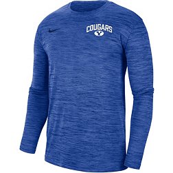 Nike Men's BYU Cougars Blue Dri-FIT Velocity Football Sideline Long Sleeve T-Shirt