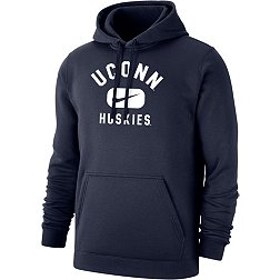 Nike Men's UConn Huskies Blue Club Fleece Wordmark Pullover Hoodie