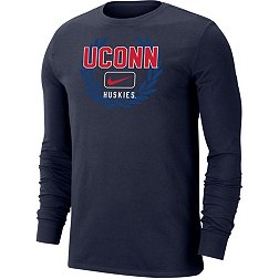 Nike Men's UConn Huskies Blue Dri-FIT Cotton Name Drop Long Sleeve T-Shirt