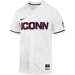 Nike Men's UConn Huskies White Full Button Replica Baseball Jersey