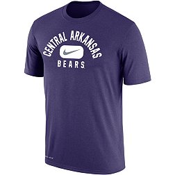 Nike Men's Central Arkansas Bears  Purple Dri-FIT Cotton Swoosh in Pill T-Shirt