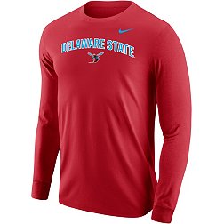 Nike Men's Delaware State Hornets Red Core Cotton Long Sleeve T-Shirt