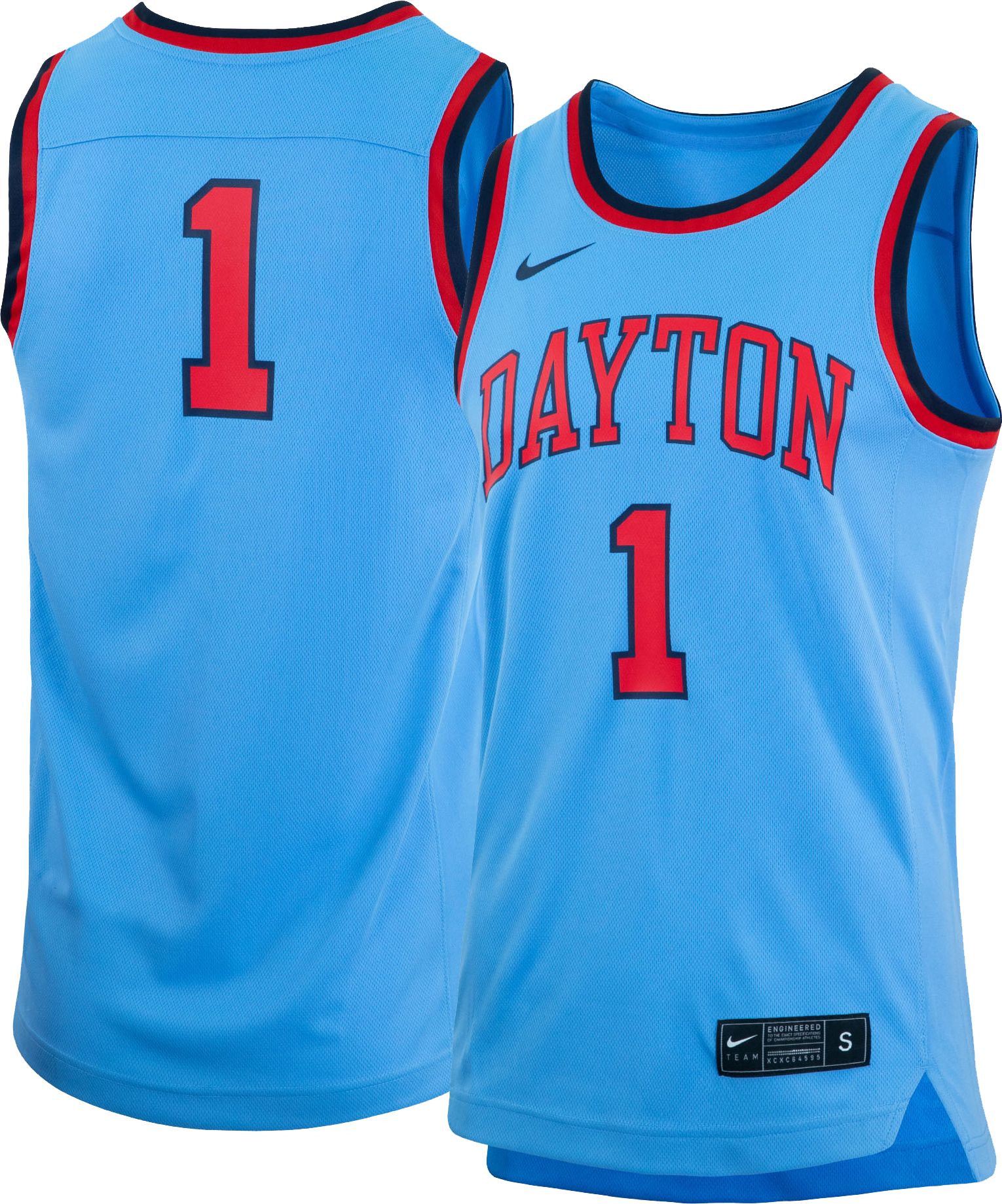 Men's Dayton Flyers #1 Light Blue Replica Basketball Jersey