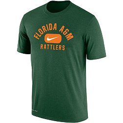 Nike Men's Florida A&M Rattlers Green Dri-FIT Cotton Swoosh in Pill T-Shirt