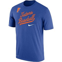 Nike Men's Florida Gators Blue Dri-FIT Cotton Baseball T-Shirt