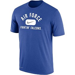 Nike Men's Air Force Falcons Blue Dri-FIT Cotton Swoosh in Pill T-Shirt
