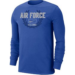 Nike Men's Air Force Falcons Blue Dri-FIT Cotton Name Drop Long Sleeve T-Shirt