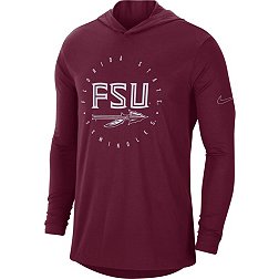 Nike Men's Florida State Seminoles Garnet Dri-FIT Logo Long Sleeve Hoodie T-Shirt
