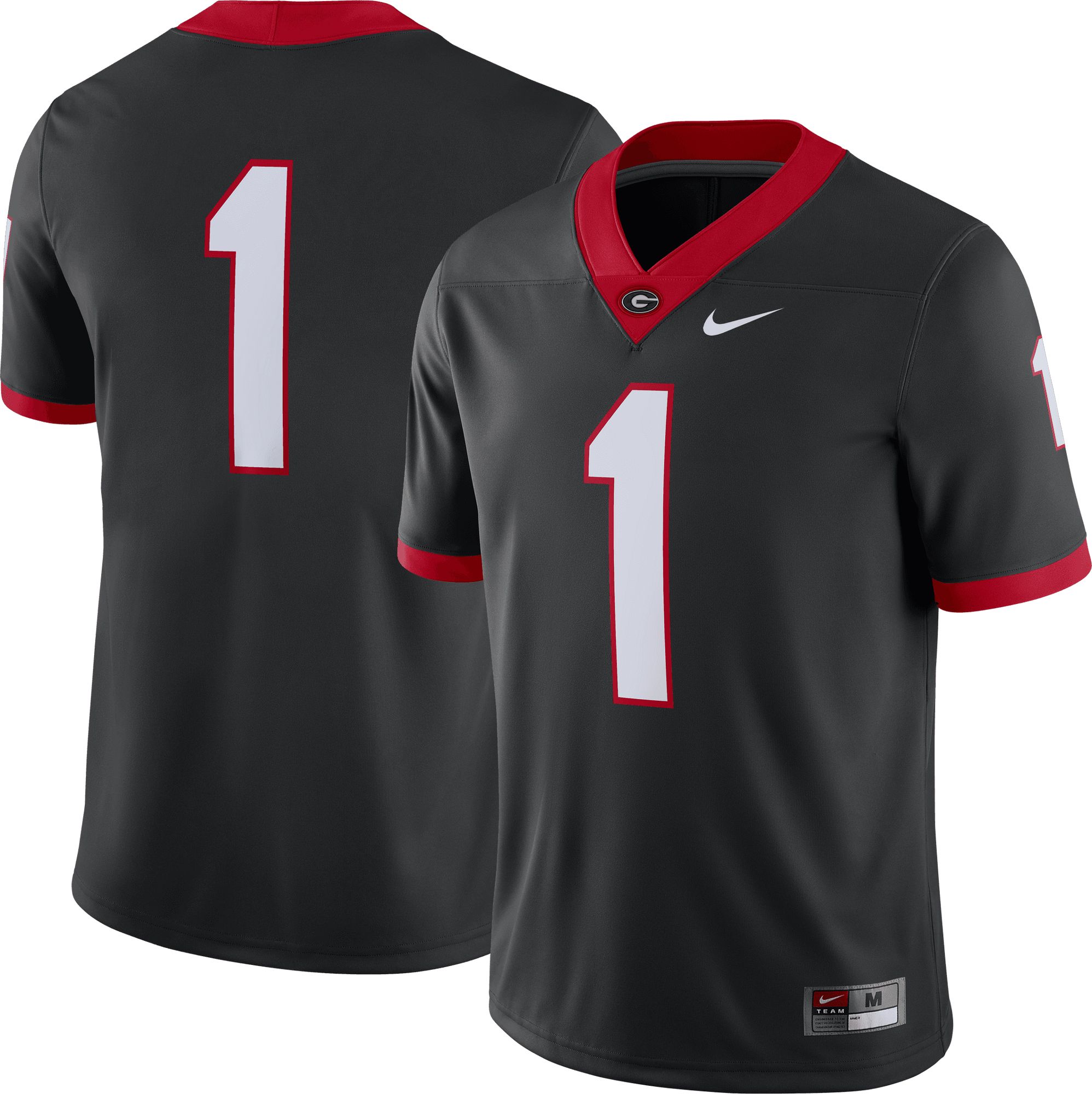 Nike Men's Georgia Bulldogs #1 Black Alternate Dri-FIT Game Football Jersey