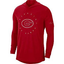 Nike Men's Georgia Bulldogs Red Dri-FIT Logo Long Sleeve Hoodie T-Shirt