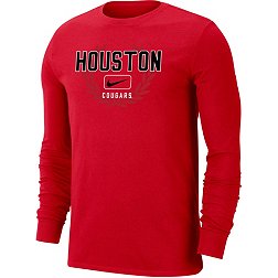 Nike Men's Houston Cougars Red Dri-FIT Cotton Name Drop Long Sleeve T-Shirt