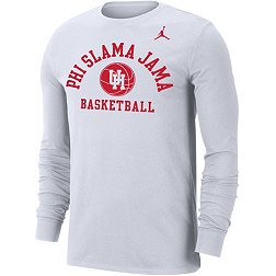 Jordan Men's Houston Cougars White Phi Slama Jama Basketball Dri-FIT Cotton Long Sleeve T-Shirt