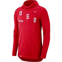 Nike Men's Ohio State Buckeyes Scarlet Dri-FIT Long Sleeve Hoodie T-Shirt