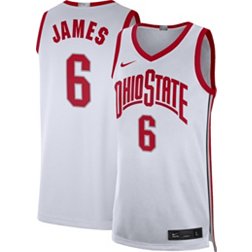 Nike Men's Ohio State Buckeyes #6 White Limited Basketball Jersey