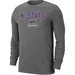 Nike Men's Kansas State Wildcats Silver Dri-FIT Cotton Name Drop Long Sleeve T-Shirt