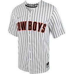Nike Men's Oklahoma State Cowboys White Pinstripe Full Button Replica Baseball Jersey