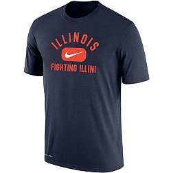 Nike Men's Illinois Fighting Illini Blue Dri-FIT Cotton Swoosh in Pill T-Shirt