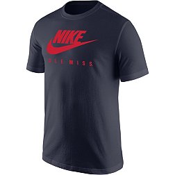 Nike Men's Ole Miss Rebels Blue Core Cotton Futura T-Shirt