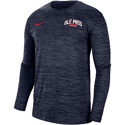 Nike Men's Ole Miss Rebels Blue Dri-FIT Velocity Football Sideline Long Sleeve T-Shirt