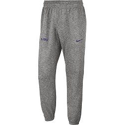 Nike Men's LSU Tigers Grey Dri-FIT Spotlight Basketball Fleece Pants