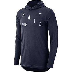Nike Men's Michigan Wolverines Blue Dri-FIT Long Sleeve Hoodie T-Shirt