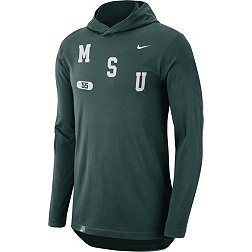 Nike Men's Michigan State Spartans Green Dri-FIT Long Sleeve Hoodie T-Shirt