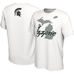 Nike Men's Michigan State Spartans Official 2022-23 Basketball Izzone Student Body White T-Shirt
