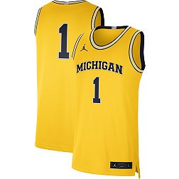 Nike Men's Michigan Wolverines #1 Yellow Dri-FIT Limited Alternate Basketball Jersey