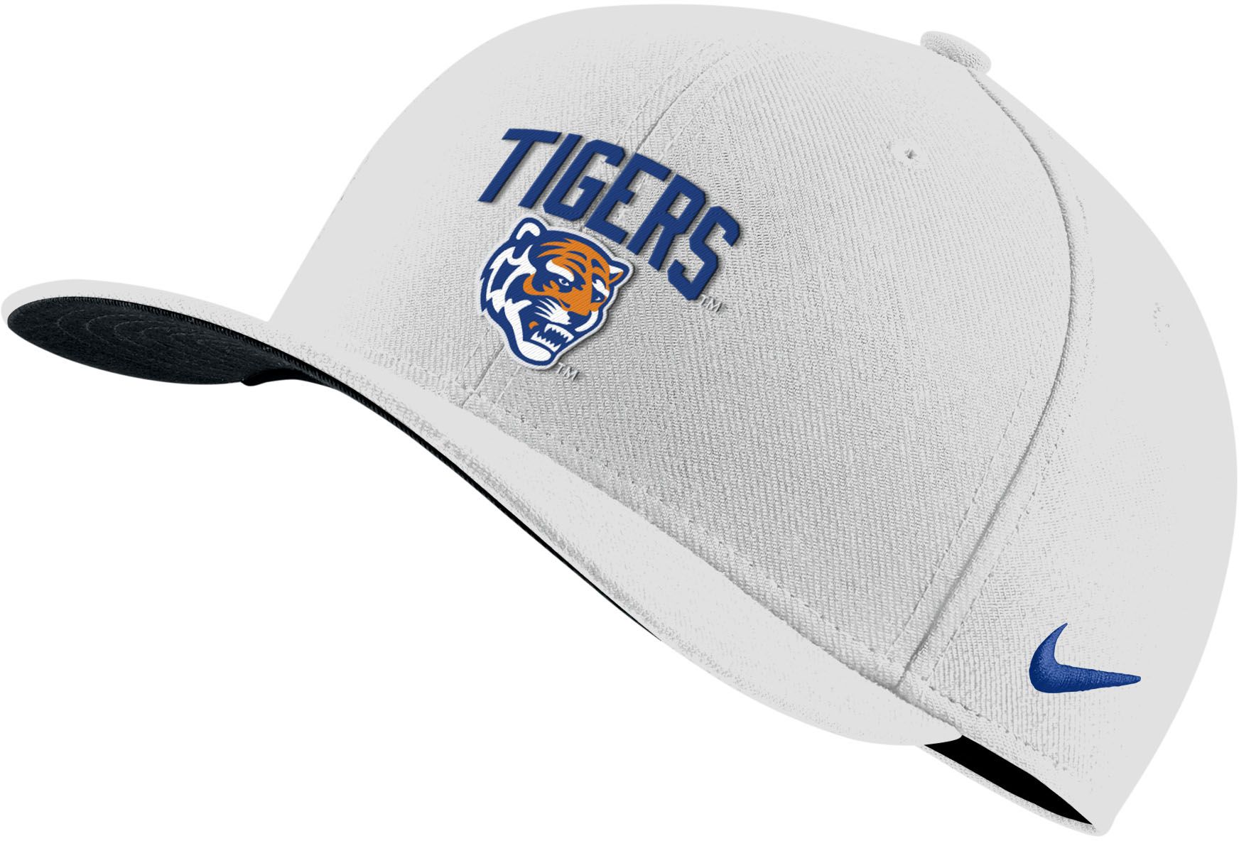 Nike Men's Memphis Tigers White Swoosh Flex Stretch Fit Hat
