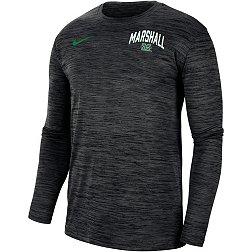 Nike Men's Marshall Thundering Herd Black Dri-FIT Velocity Football Sideline Long Sleeve T-Shirt