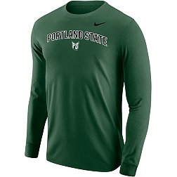 Nike Men's Portland State Vikings Green Core Cotton Long Sleeve T-Shirt