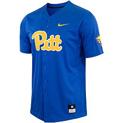 Nike Men's Pitt Panthers Blue Full Button Replica Baseball Jersey