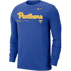 Nike Men's Pitt Panthers Blue Dri-FIT Cotton Football Sideline Team Issue Long Sleeve T-Shirt