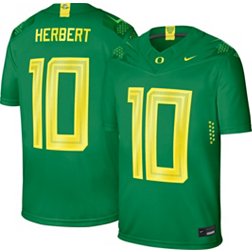 Nike Men's Oregon Ducks Justin Herbert Green #10 Vapor Fly Game Football Jersey