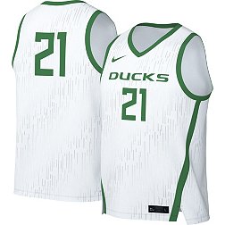 Nike Men's Oregon Ducks #21 White Dri-FIT Replica Basketball Jersey