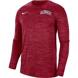 Nike Men's Arkansas Razorbacks Cardinal Dri-FIT Velocity Football Sideline Long Sleeve T-Shirt