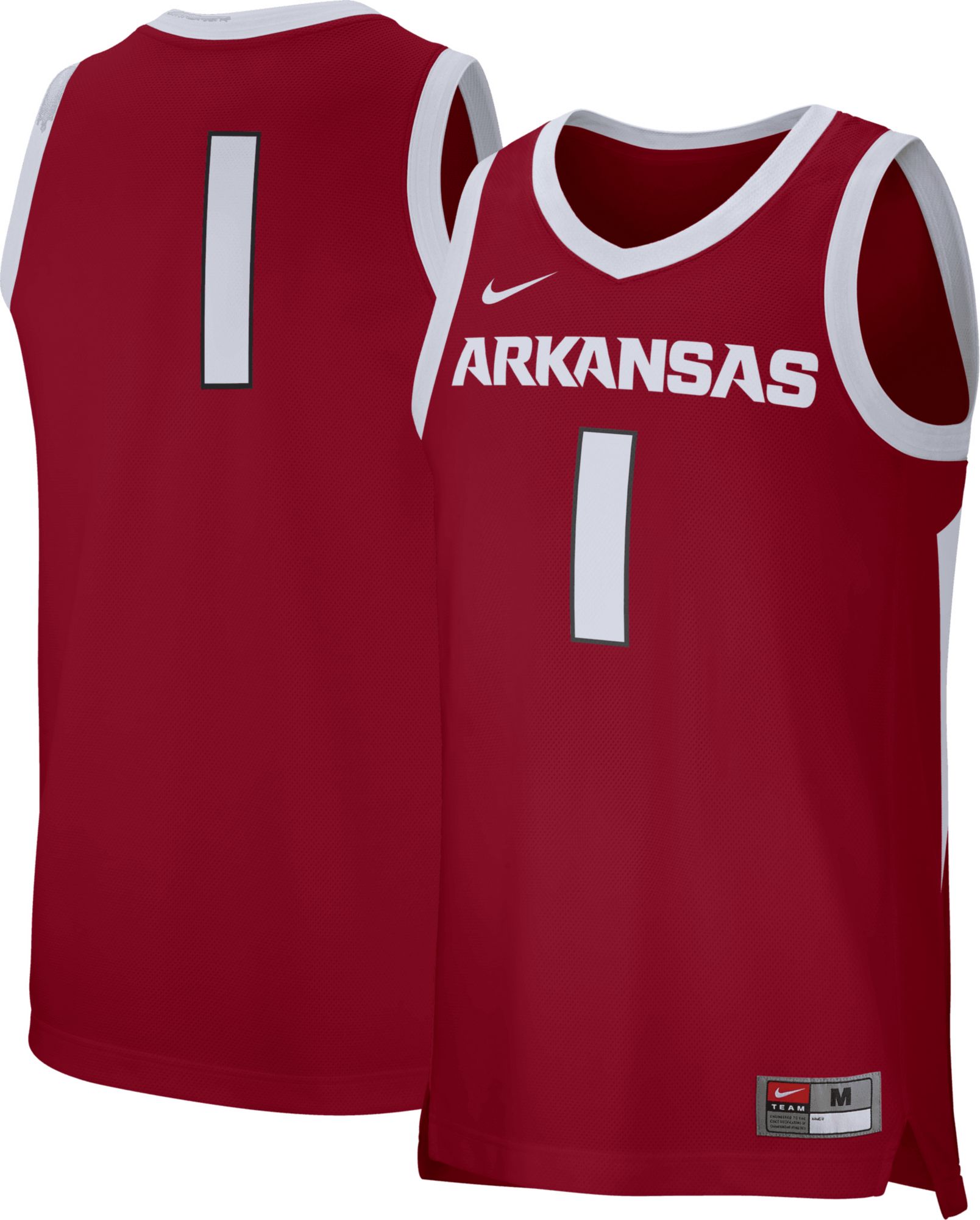 Nike Men's Arkansas Razorbacks #1 Cardinal Replica Basketball Jersey