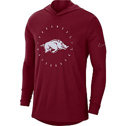 Nike Men's Arkansas Razorbacks Cardinal Dri-FIT Logo Long Sleeve Hoodie T-Shirt