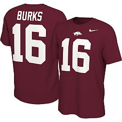 Nike Men's Arkansas Razorbacks Treylon Burks #16 Cardinal Football Jersey T-Shirt