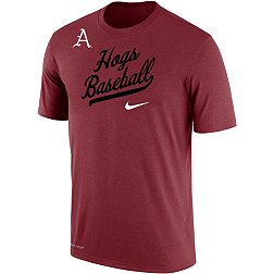 Nike Men's Arkansas Razorbacks Cardinal Dri-FIT Cotton Baseball T-Shirt
