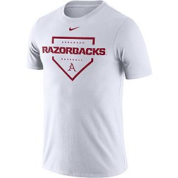 Nike Men's Arkansas Razorbacks White Dri-FIT Cotton Baseball Plate T-Shirt